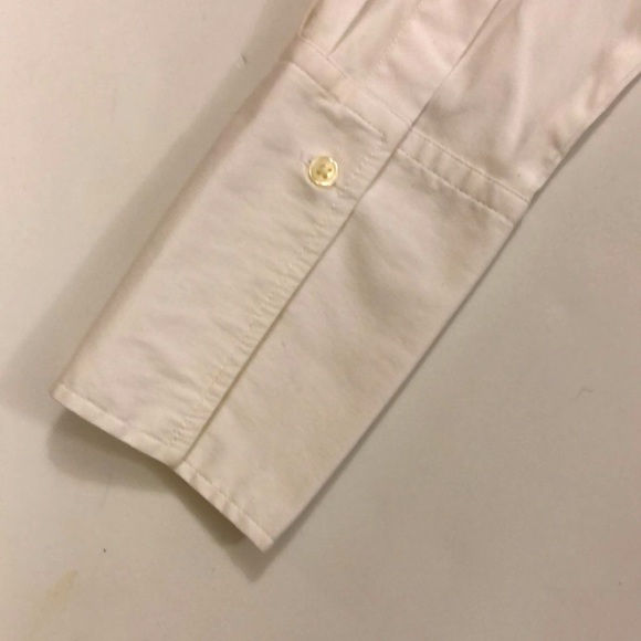 Ann Taylor 8P White Ruffle button down shirt flip cuffs NWOT Excellent Condition - Picture 6 of 10